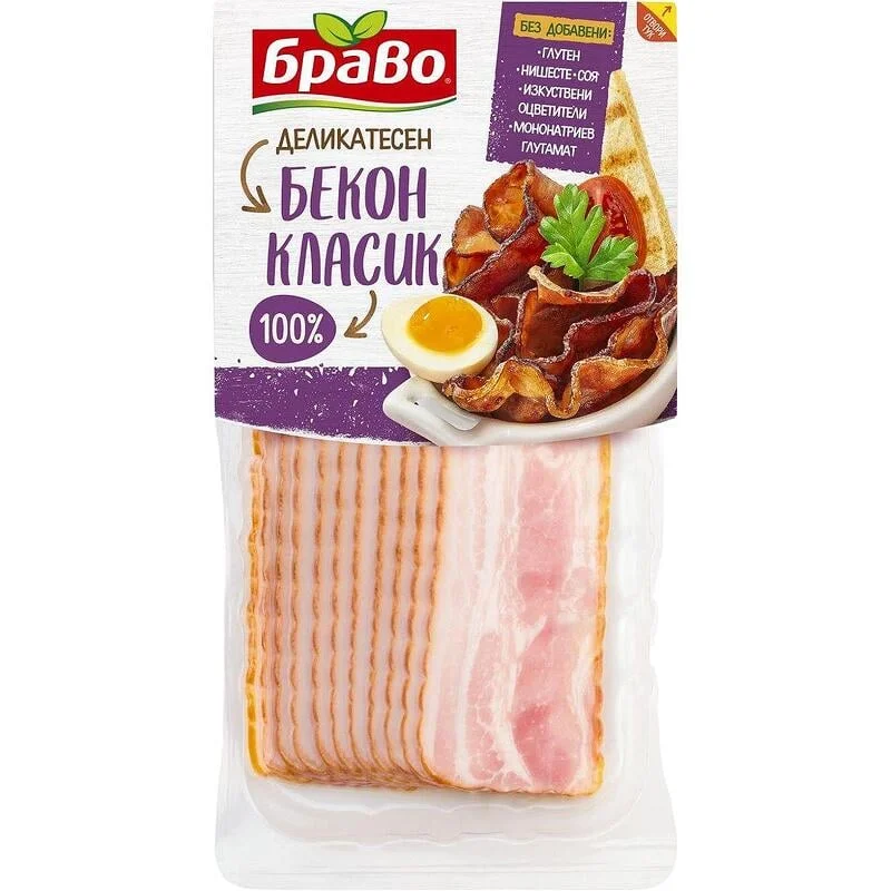 Бекон Премиум Пушен 0,180 Браво