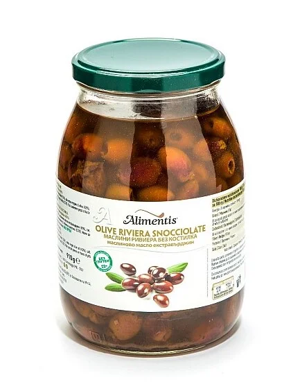 Черни маслини без костилка в зехтин 0.910 Alimentis