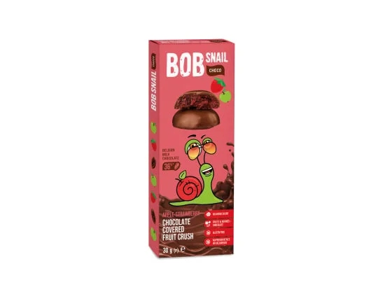 Бонбони BOB Snail 0,030 шоколад, ябълка, ягода