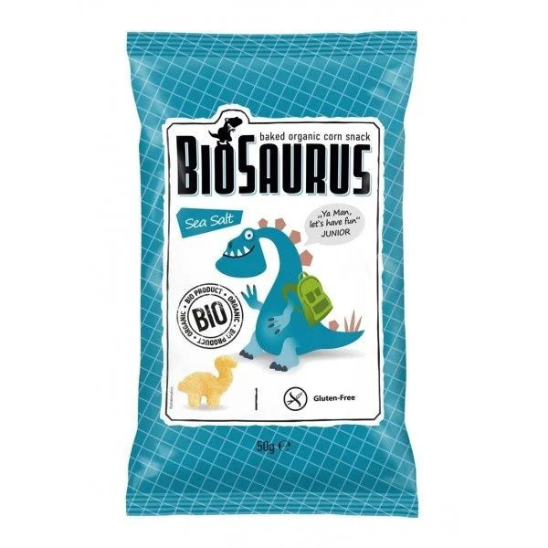 БИО печен царевичен снакс с морска сол 0.050 BioSaurus