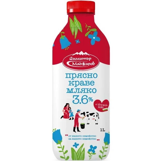 Прясно мляко Димитър Маджаров 3.6 % 1 л.