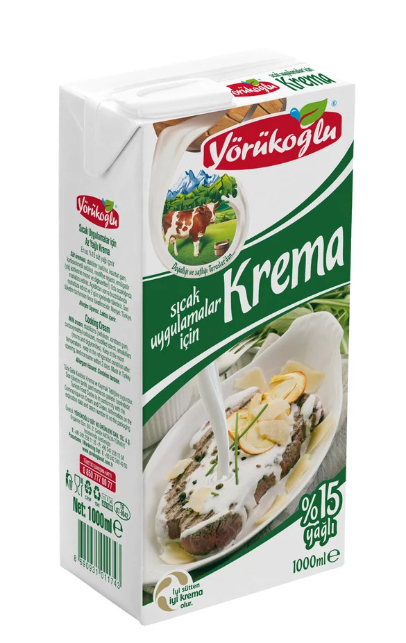 Сметана UHT готварска 15% 1л. Yorukoglu