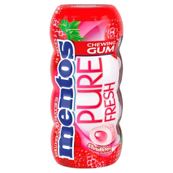 Дъвки Mentos Пюър фреш ягода 0,030