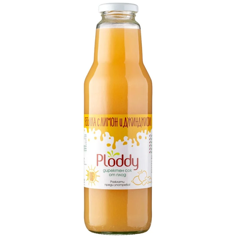 Сок Ploddy ябълка с лимон и джинджифил 0.750