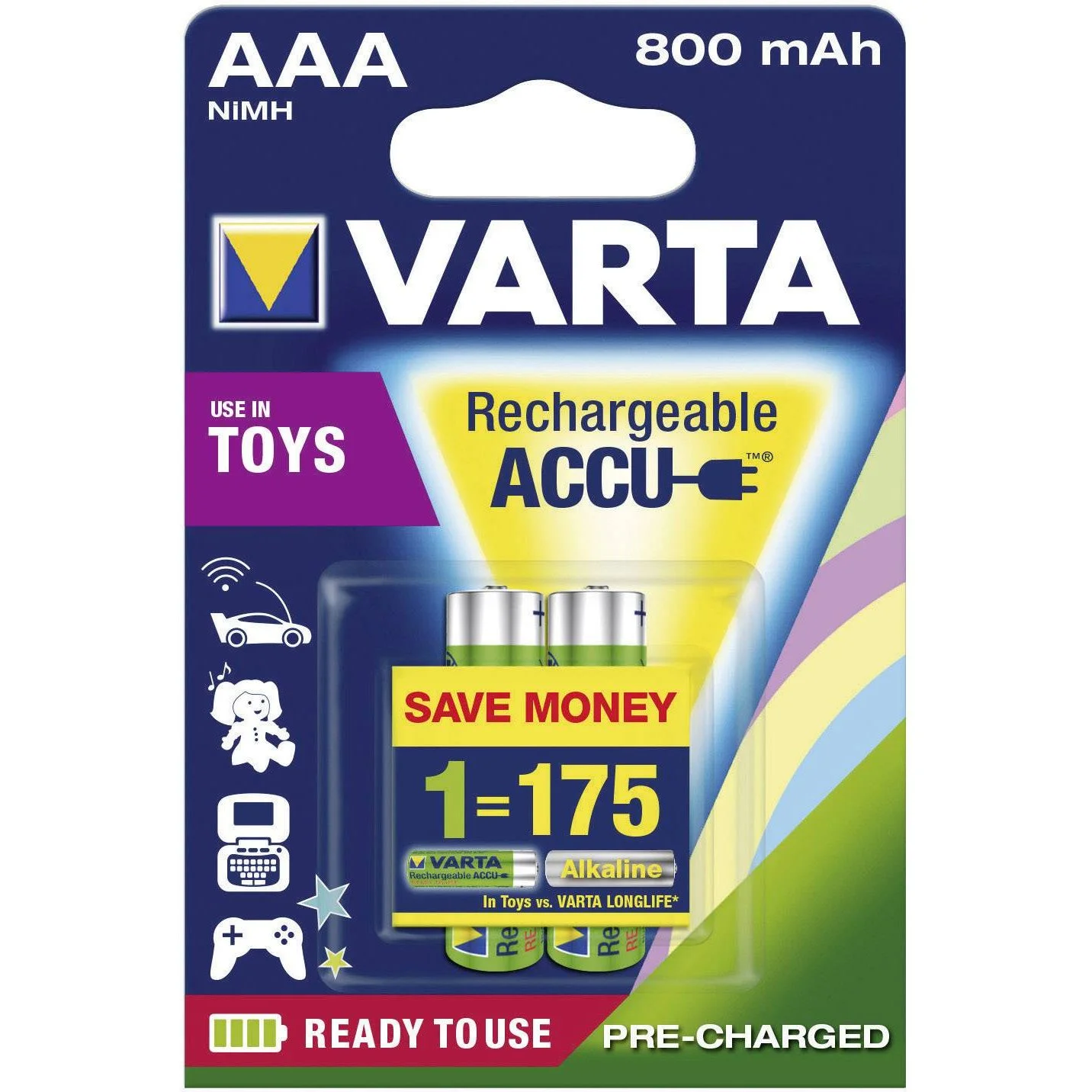 Батерии Varta ACCU 800 mAh HR03 AAА 2 бр.