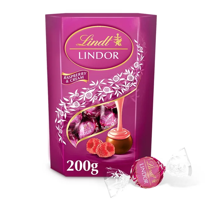 Шоколадови бонбони Lindt Lindor 0,200 малина и сметана