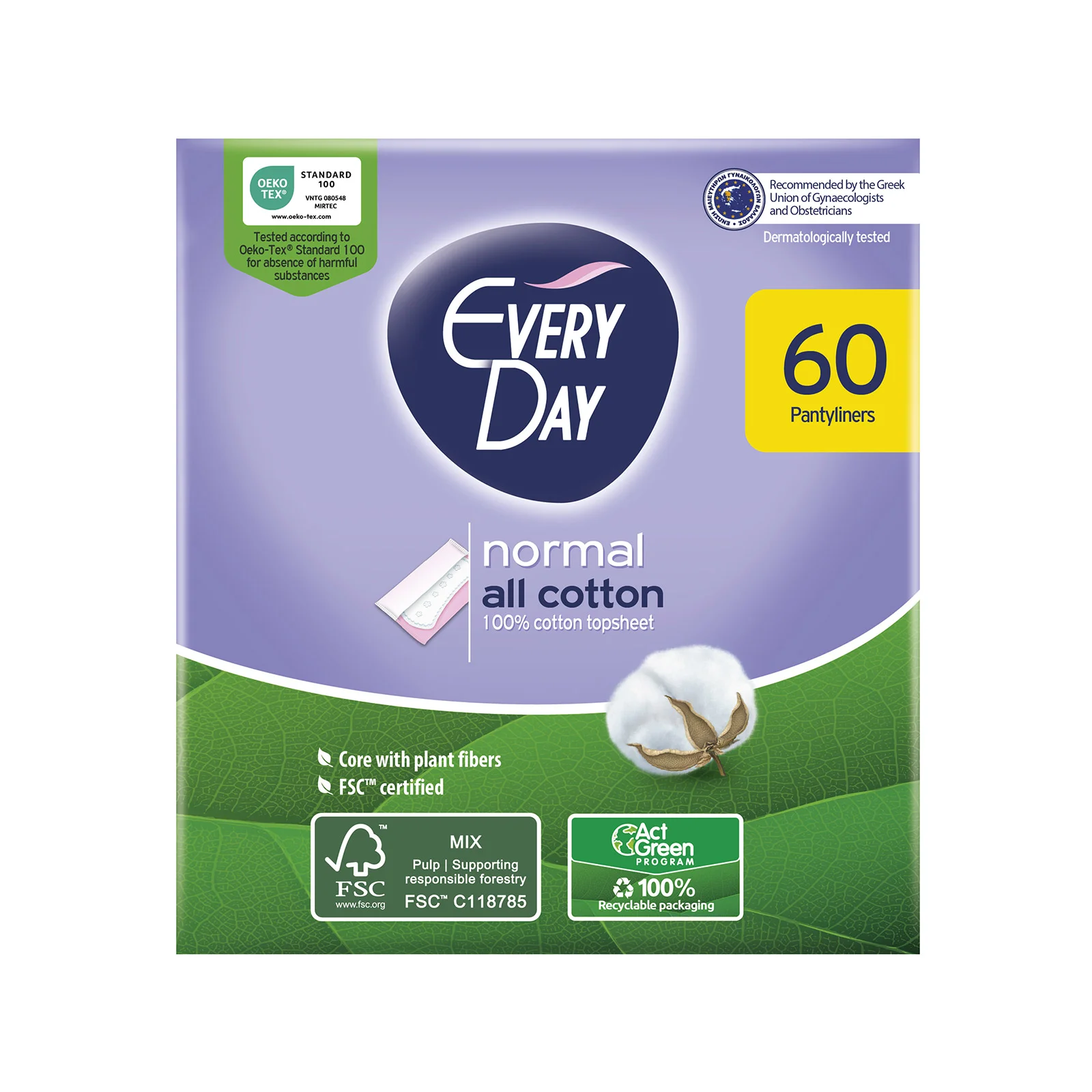 Дамски превръзки ЕвриДей All Cotton 60бр. Normal