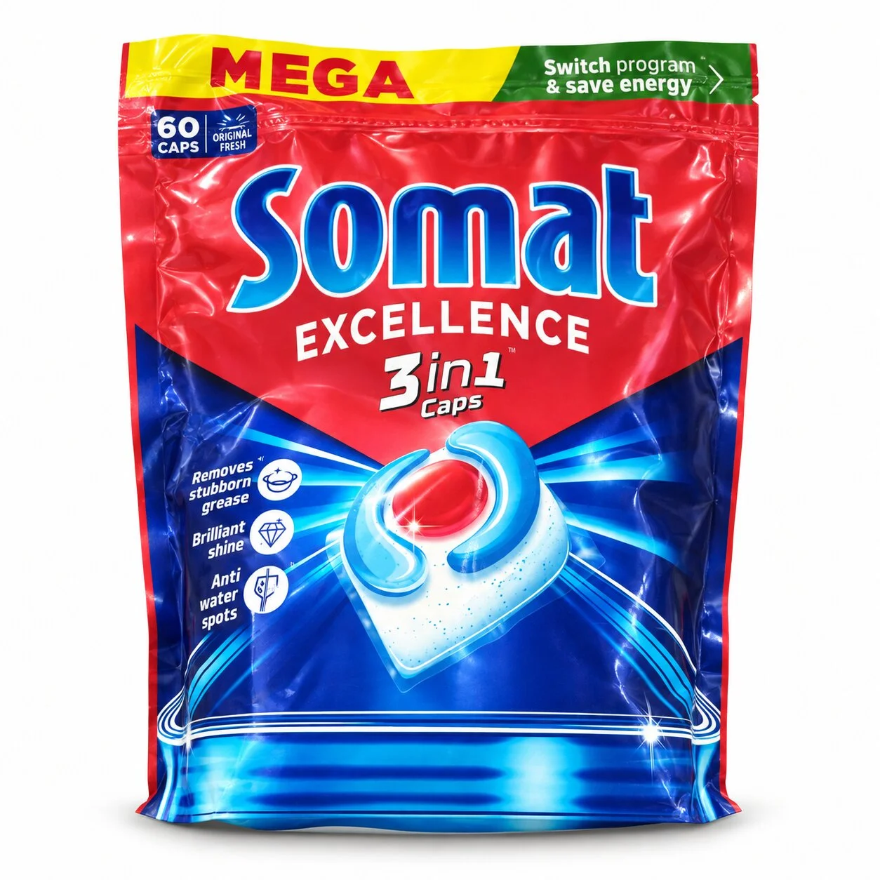 Somat Mega таблетки за съдомиялна 60 бр. Excellence 3 in 1