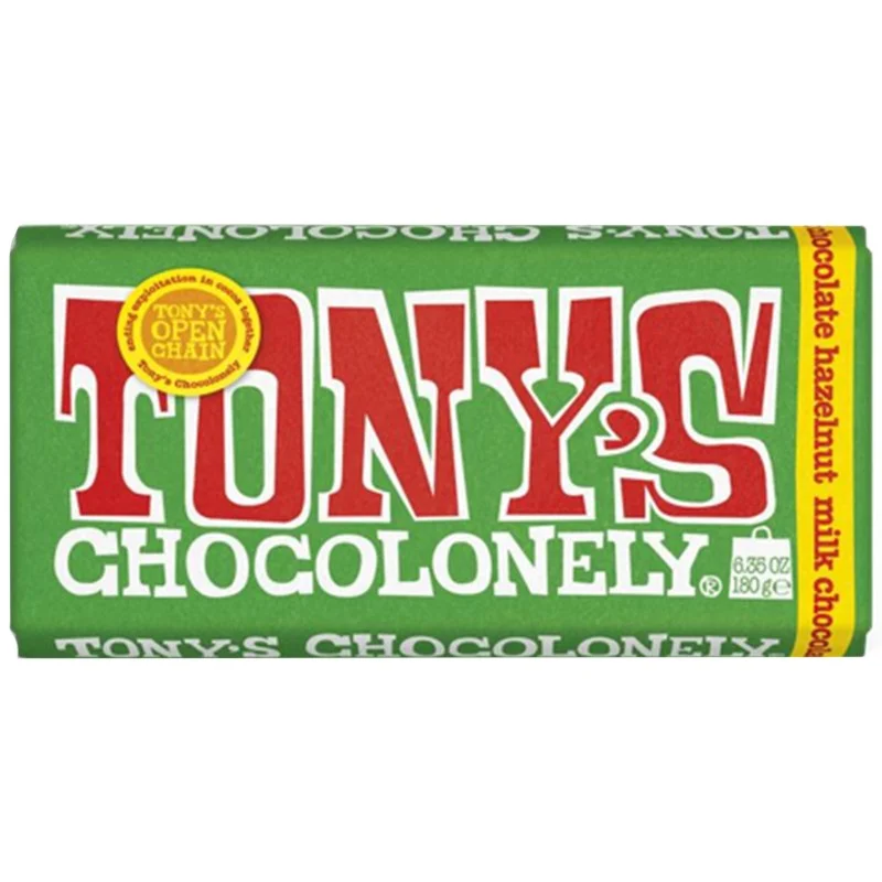 Шоколад Tony's млечен с лешник 0,180