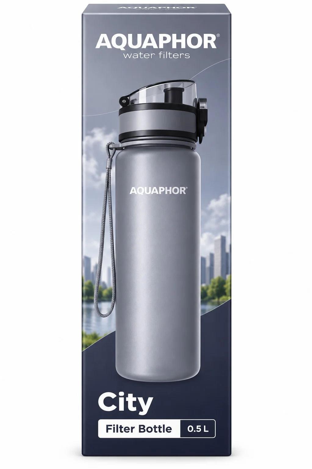 Бутилка за вода филтрираща Aquaphor 0,500 сива