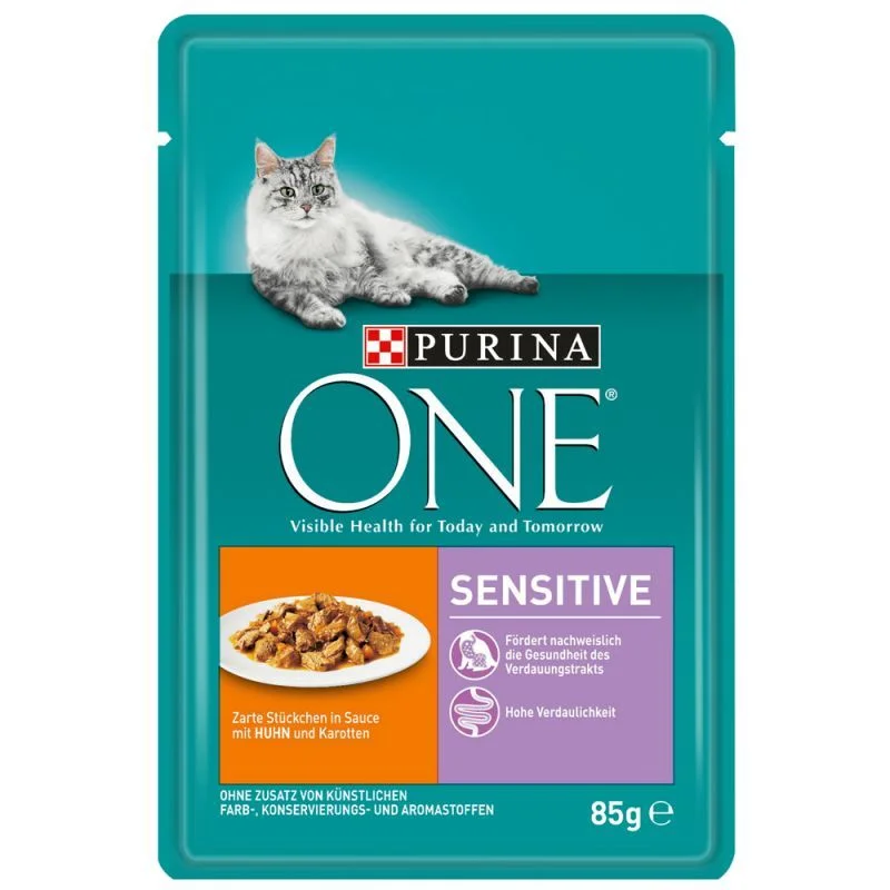 Purina One Sensitive cat 0.085 пиле и моркови