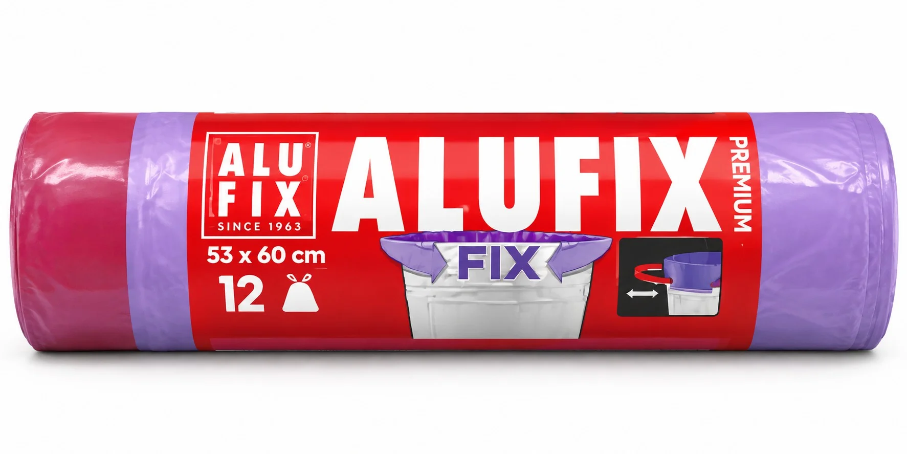 Торби за смет с връзки 35 л. 12 бр. лилави Alufix