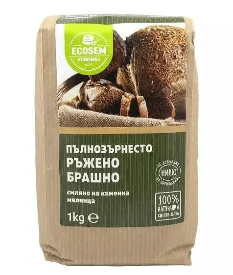 Брашно пълнозърнесто ръжено 1кг. Ecosem