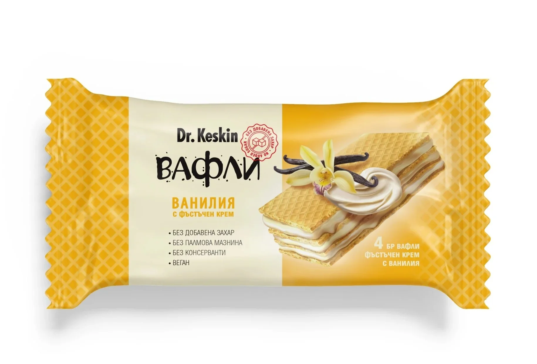 Вафли Dr.Keskin 4 бр. фъстъчен крем с ванилия 0,120