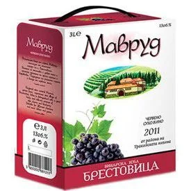 Червено вино Мавруд Менада 3 л. Брестовица кутия