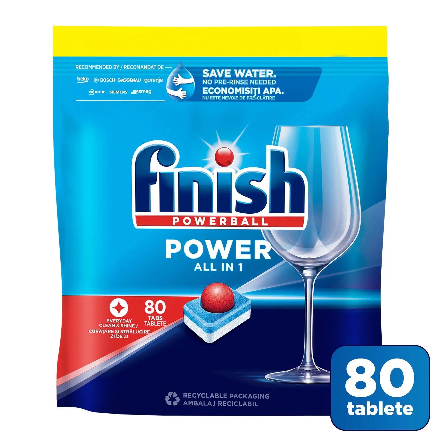 Finish таблетки за съдомиялна 80 бр All in 1 Powerball