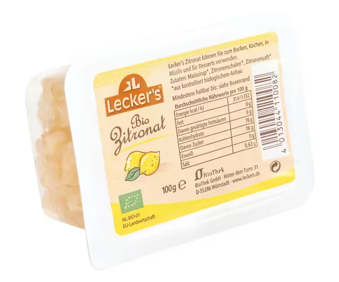 БИО подсладени лимонови корички 0,100 Lecker"s
