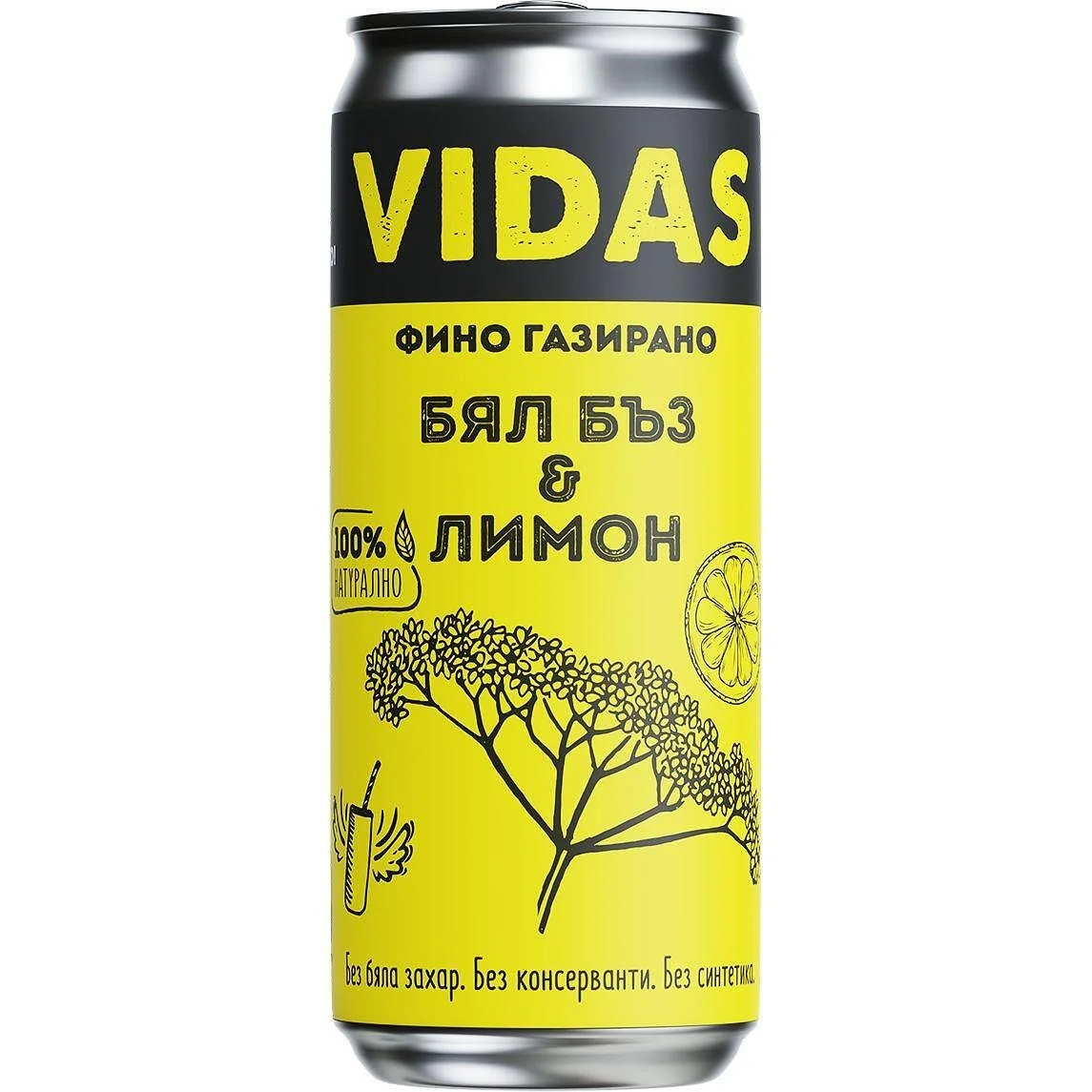 Газирана напитка Vidas 0,250 бял бъз и лимон