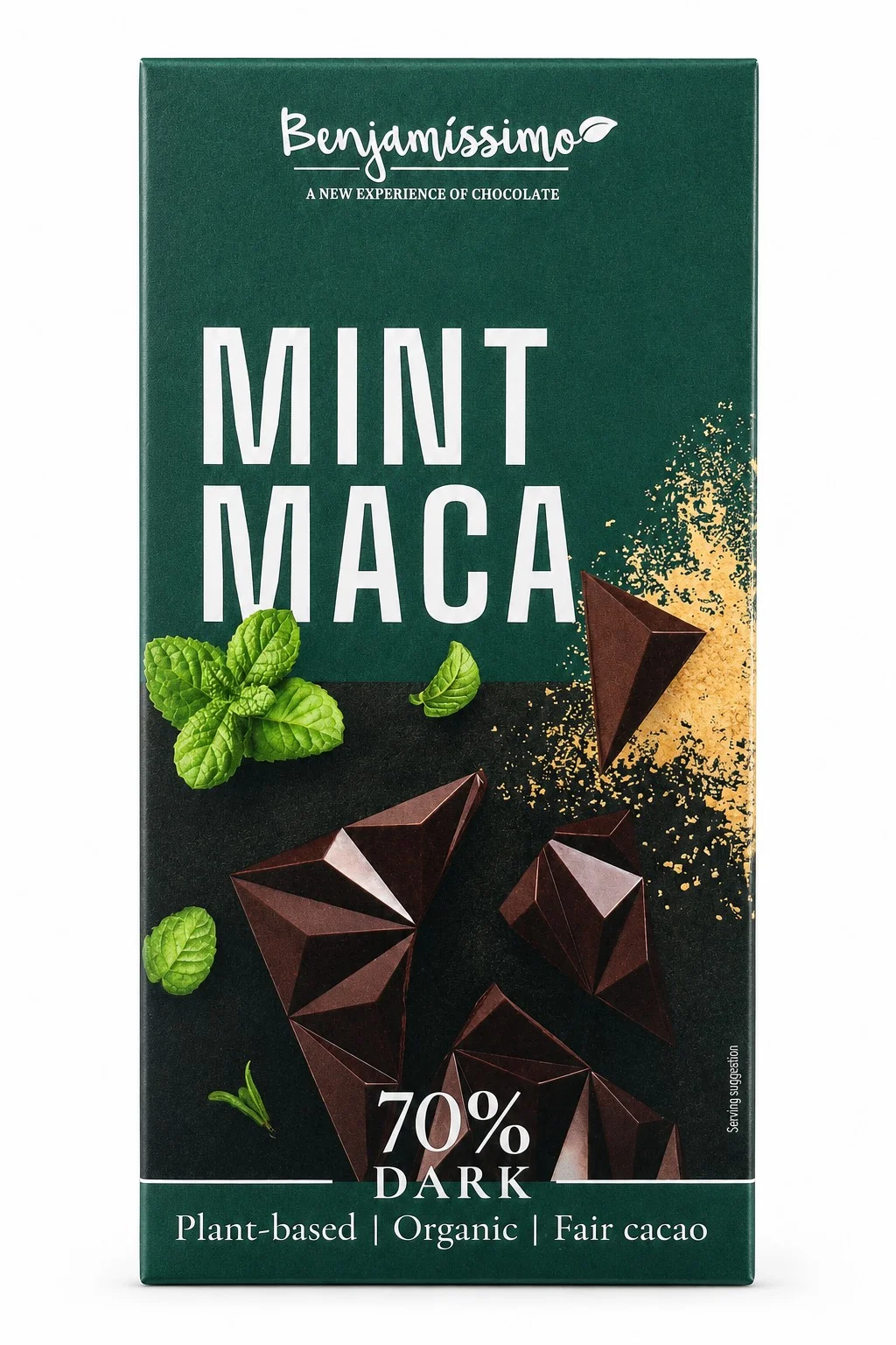 Веган шоколад Мента Мака тъмен 70% 0,060 Benjamissimo