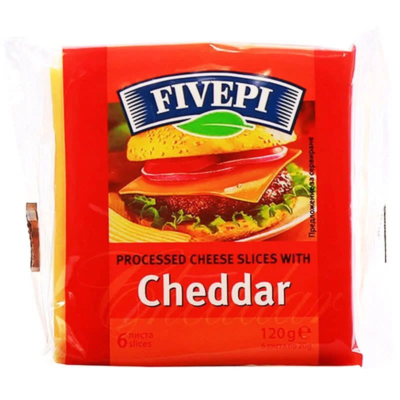 Топено сирене тост чедър 0,120 Fivepi