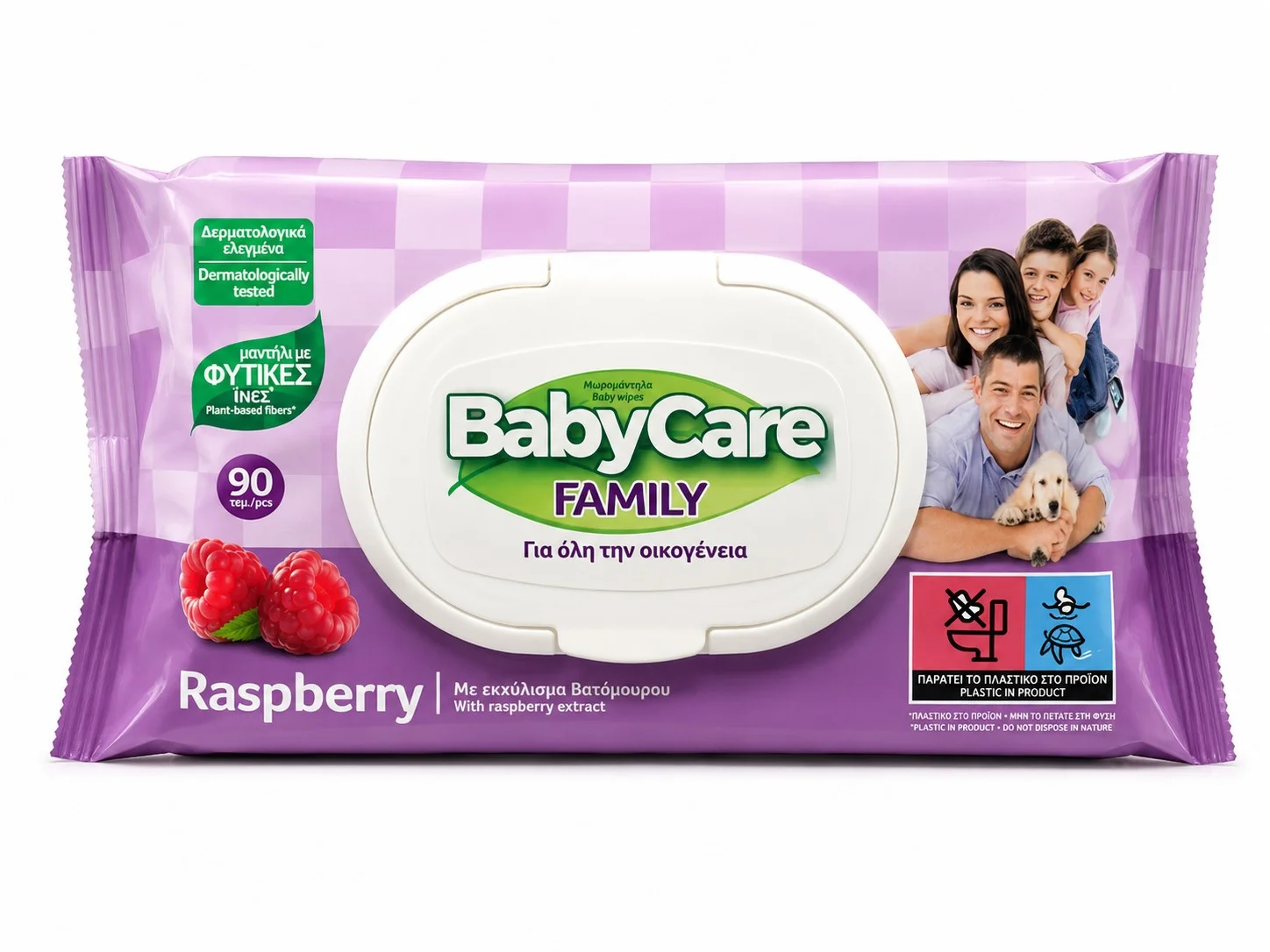 Мокри кърпи Family Raspberry BabyCare 90бр