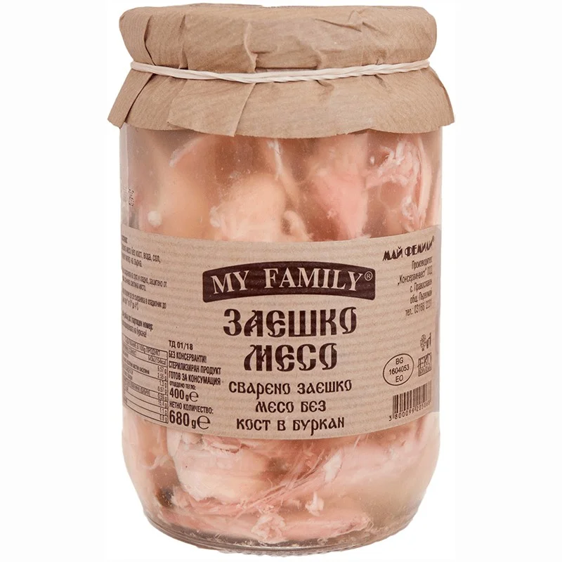 Заешко месо в буркан 0,680 My Family