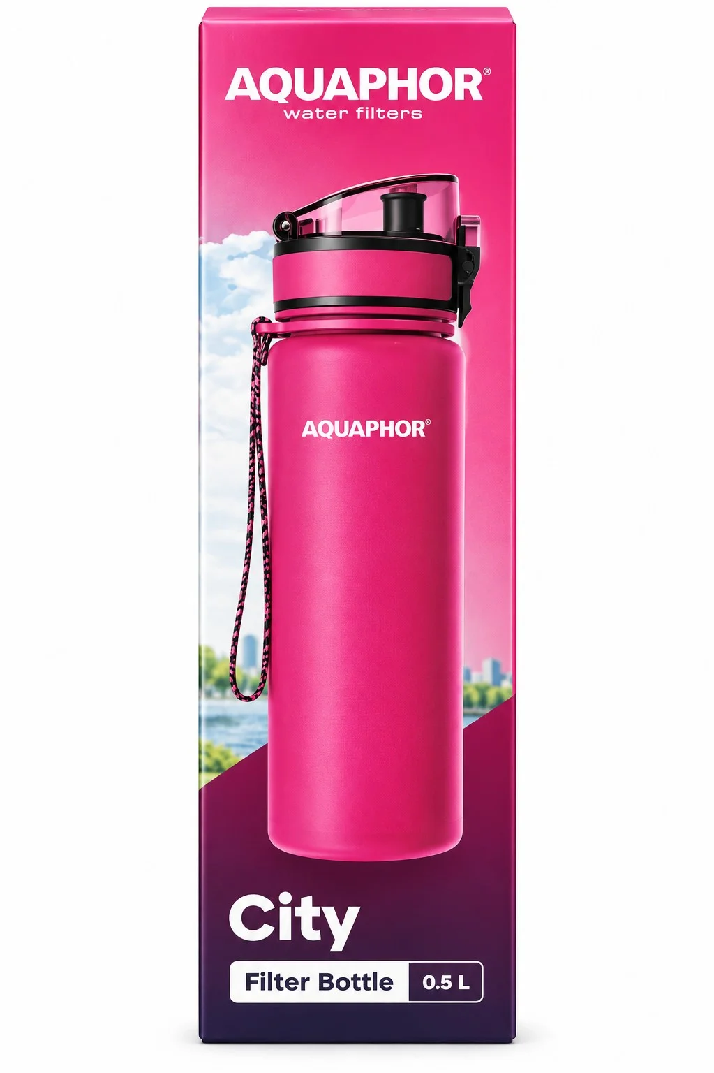 Бутилка за вода филтрираща Aquaphor 0,500  розова
