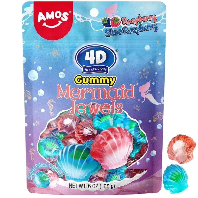 Бонбони Желирани Бонбони Mermaid Jewels малина и синя малина 0,065