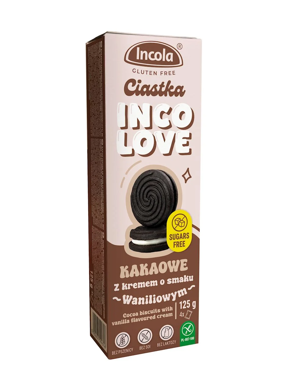 Бисквити Inco Love какао без захар и глутен 0,125 Incola