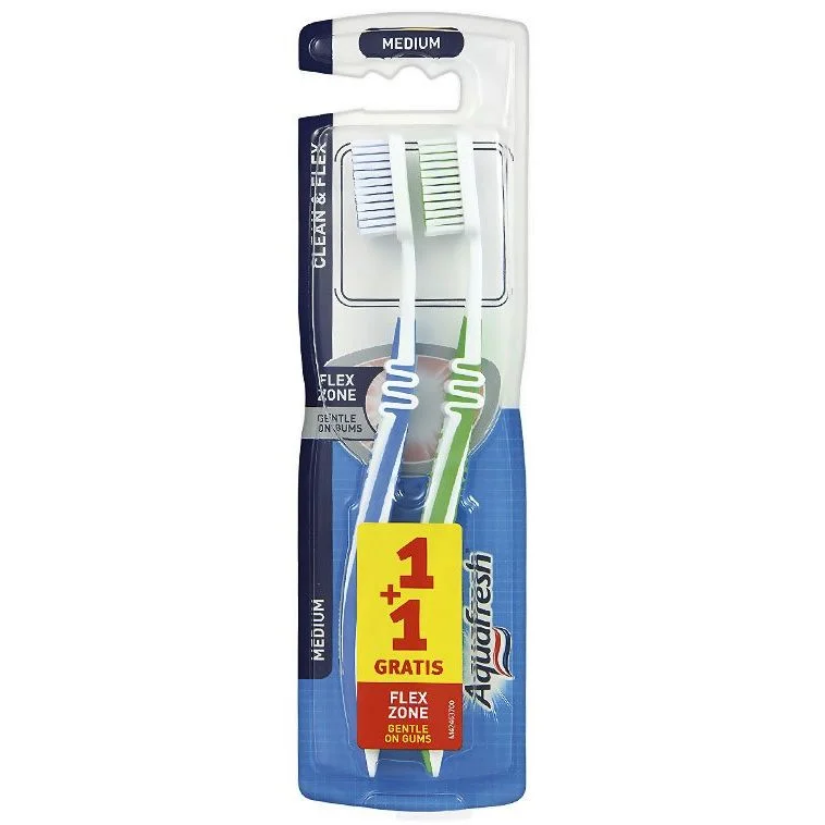 Четка за зъби  Аквафреш Duo Clean & Flex Medium