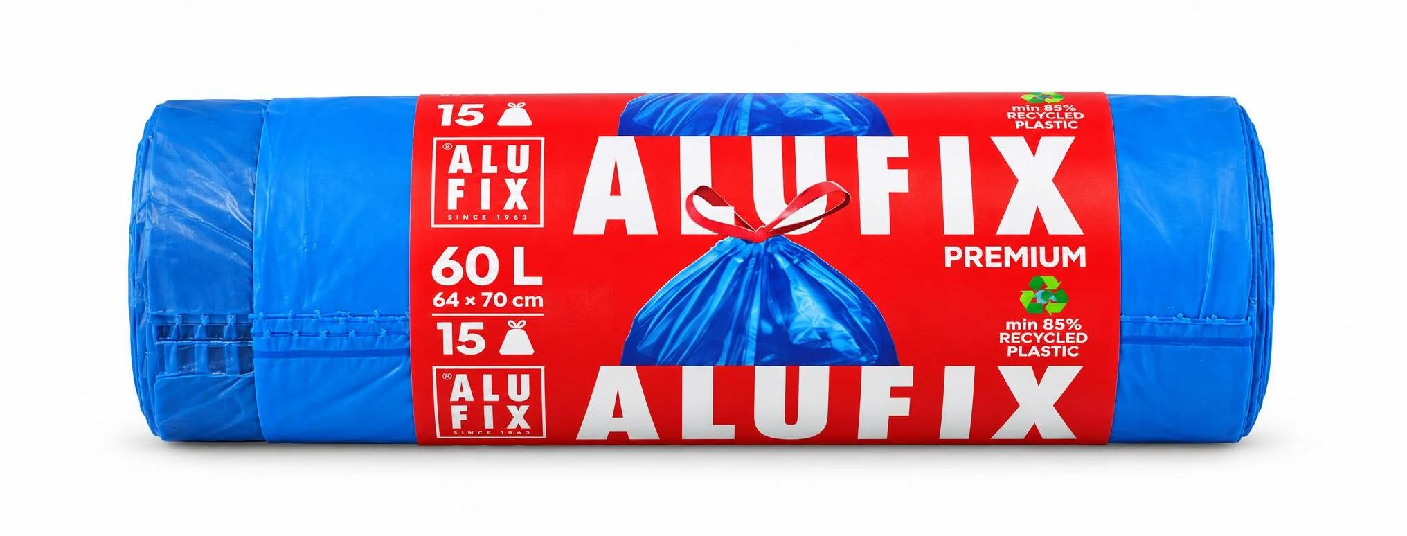 Торби за смет с връзки 60 л. сини Alufix