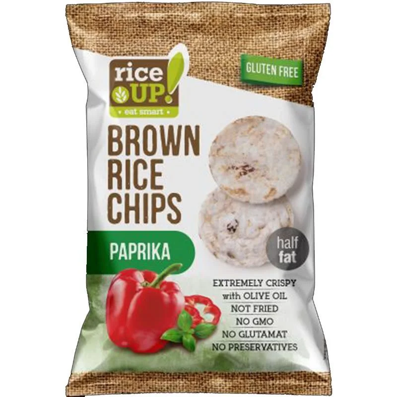 RiceUP Оризов чипс паприка и кафяв пълнозърнест ориз 0,050