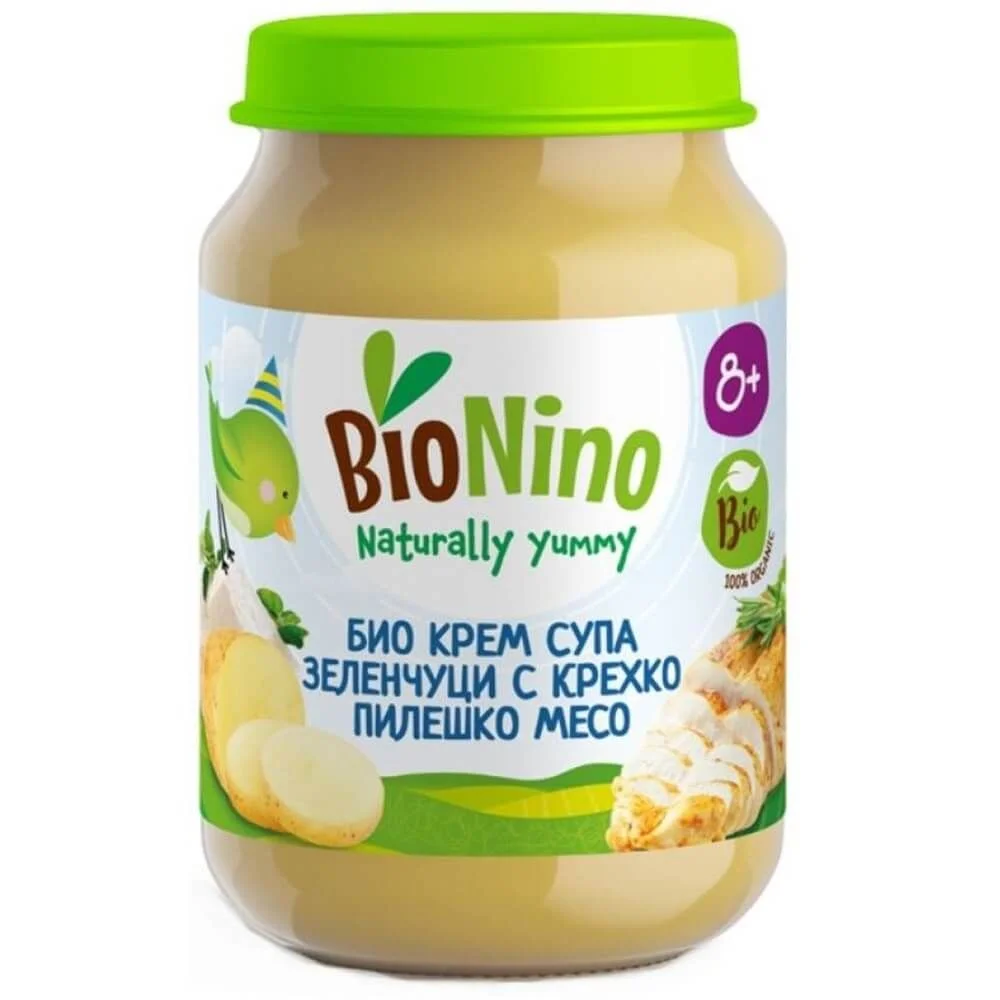 БИО крем супа зеленчуци, сирене пилешко месо 8+ 0,190 BioNino