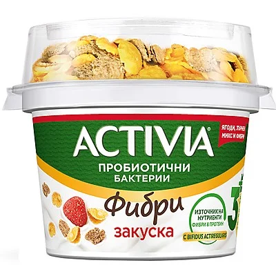 Данон Активиа Закуска ягоди, зърнен микс и фибри 0.163
