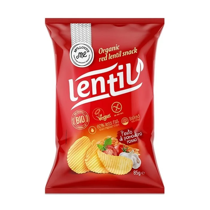 БИО Печен чипс с червена леща и песто 0,085 Lentil