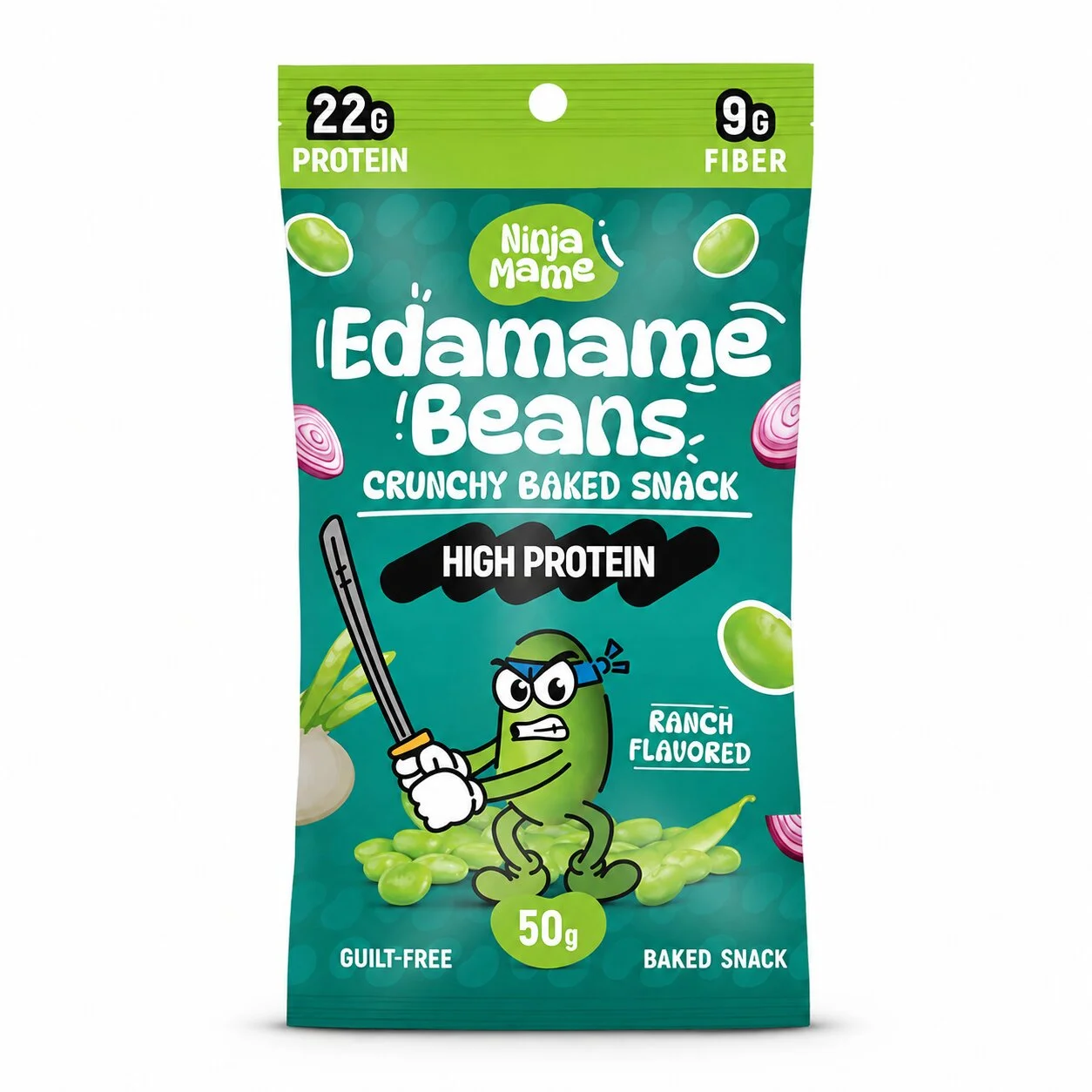 Печен снакс с едамаме 0,050 ранч NinjaMame