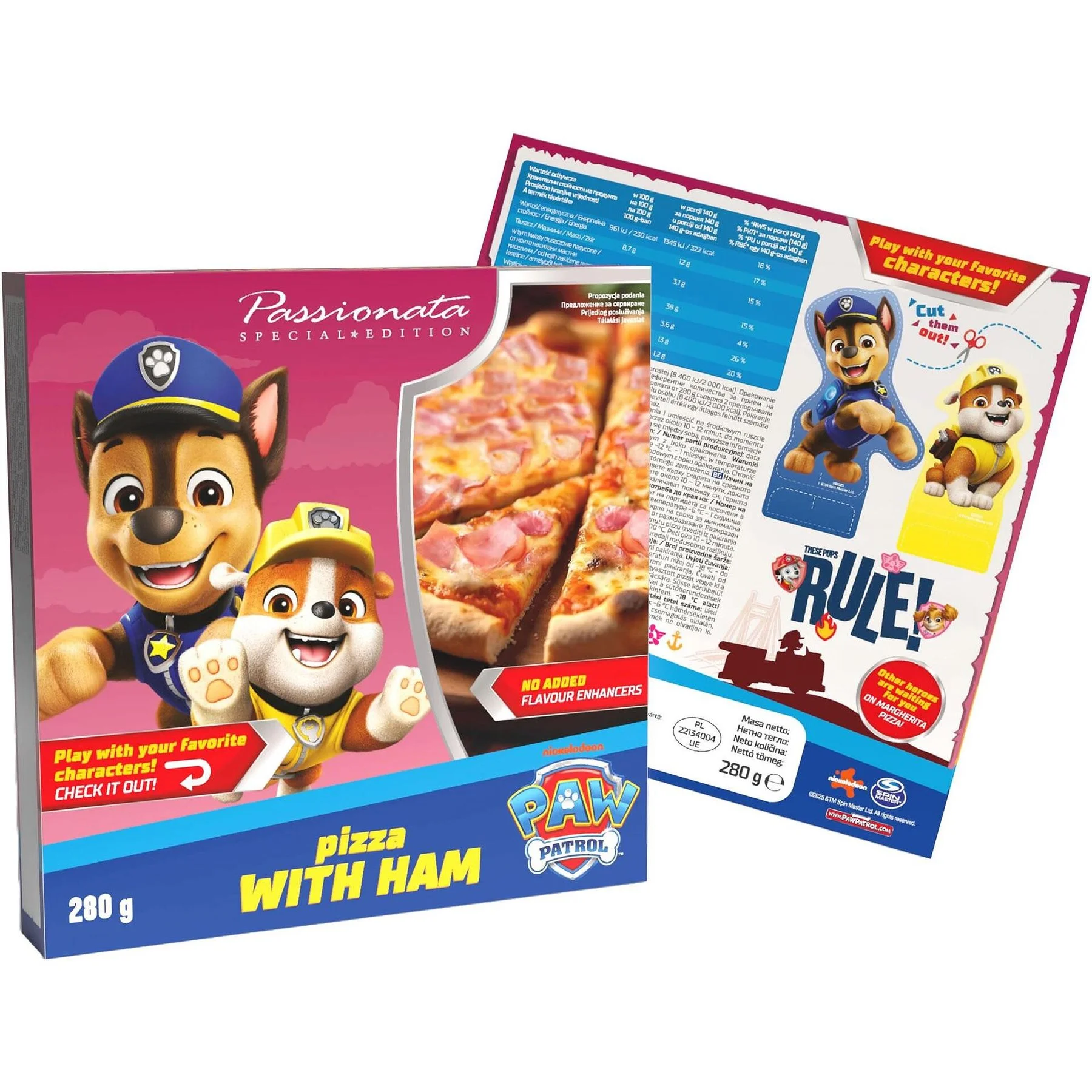 Пица Passionata Шунка 0,280 Paw Patrol
