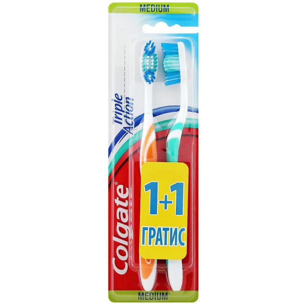 Четка за зъби Колгейт Triple Action 1+1 Free