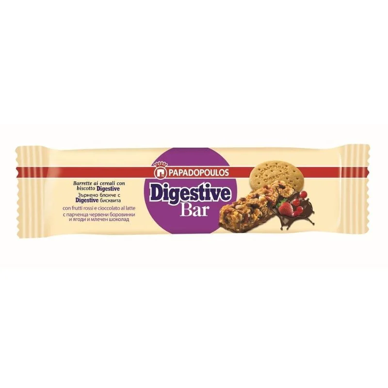 Зърнен десерт Digestive червени боровинки и шоколад 0,028 Papadopoulos