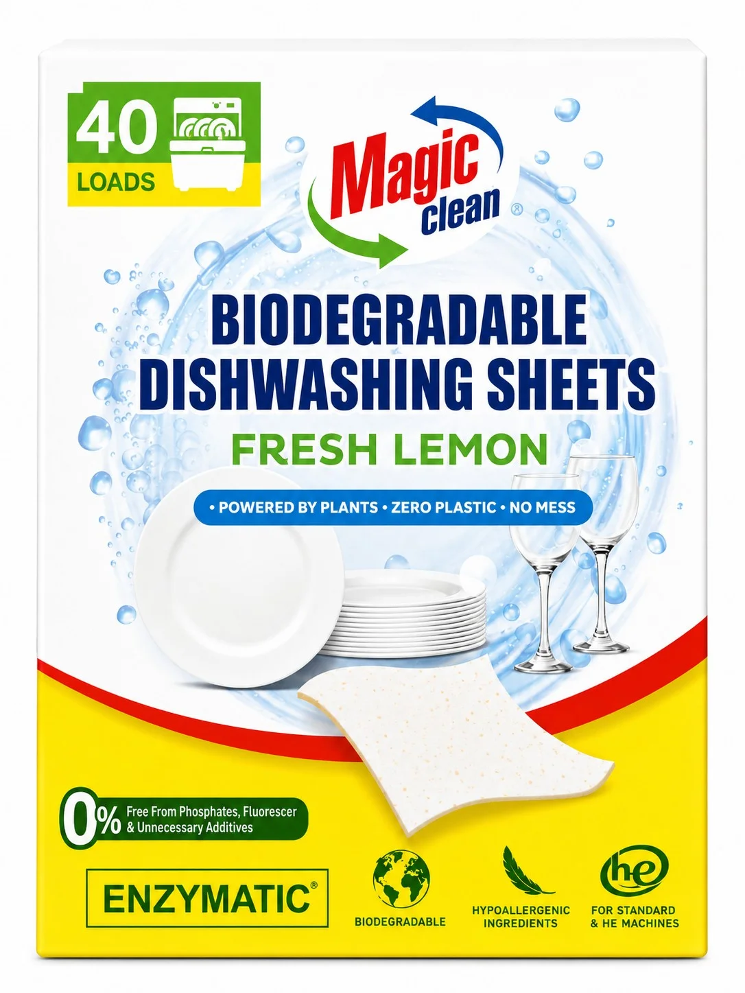 Препарат за под листчета лимон 36 бр. Magic clean