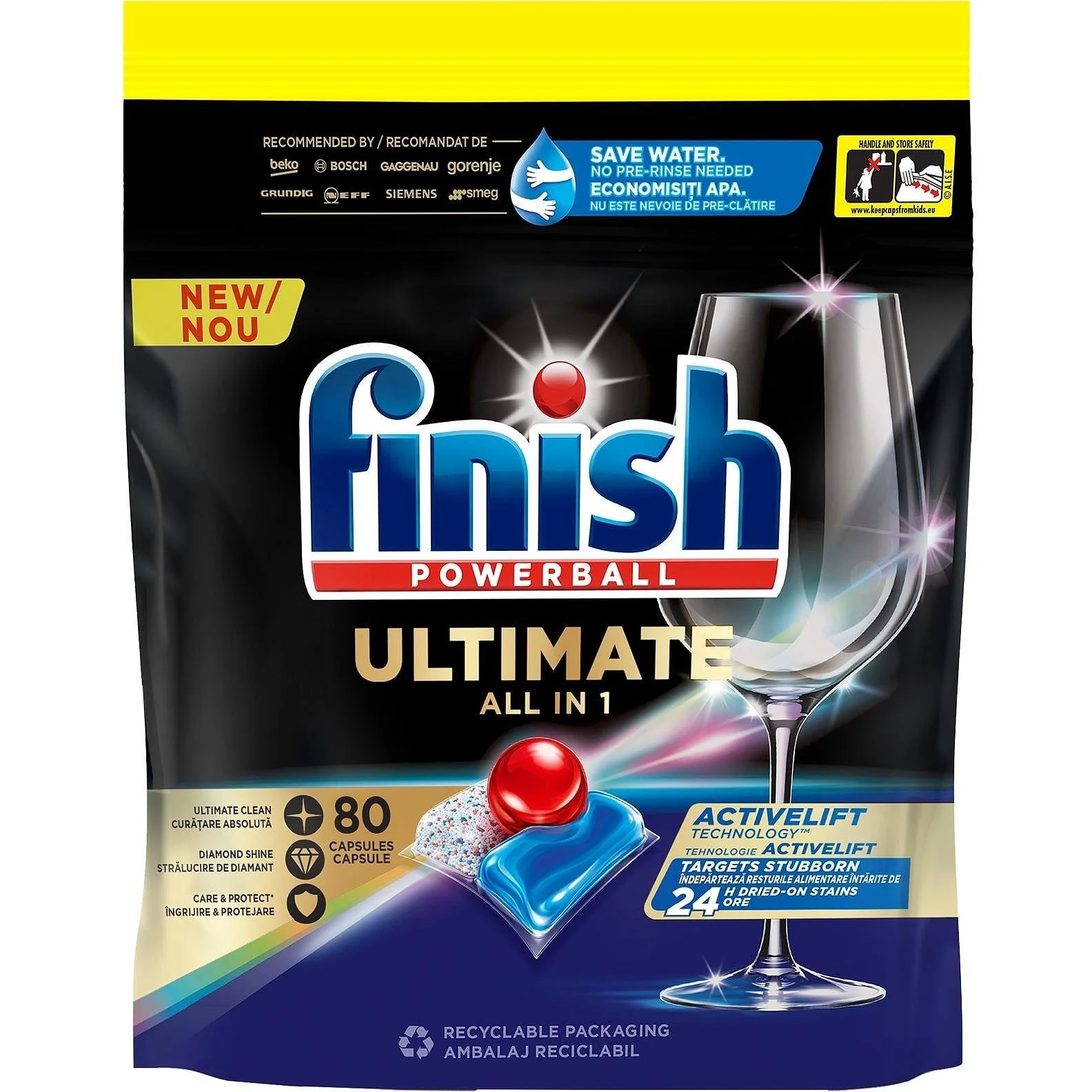 Finish таблетки за съдомиялна 80 бр All in 1 Ultimate Powerball