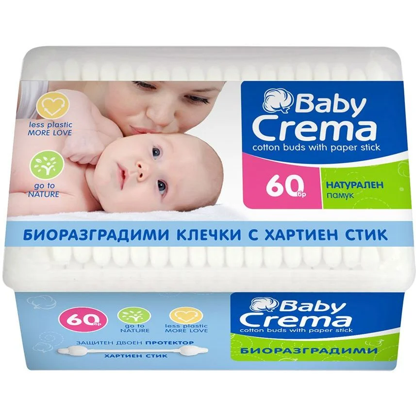 Клечки за уши биоразградими 60 бр. кутия BABY CREMA