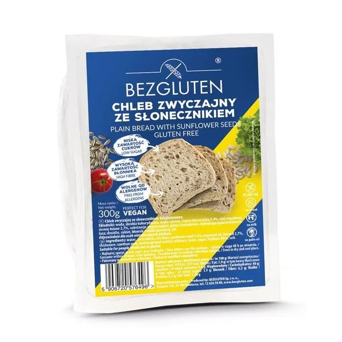Хляб със слънчогледови семи без глутен 0,300 Bezgluten
