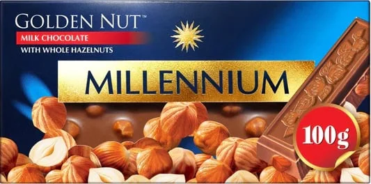 Шоколад млечен с лешници Golden Nut 0,090
