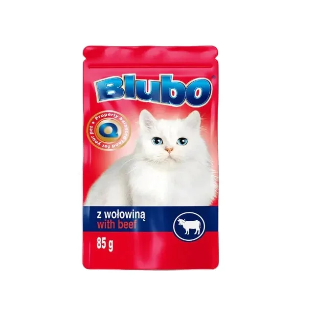 Blubo пауч за котки 0,085 говеждо