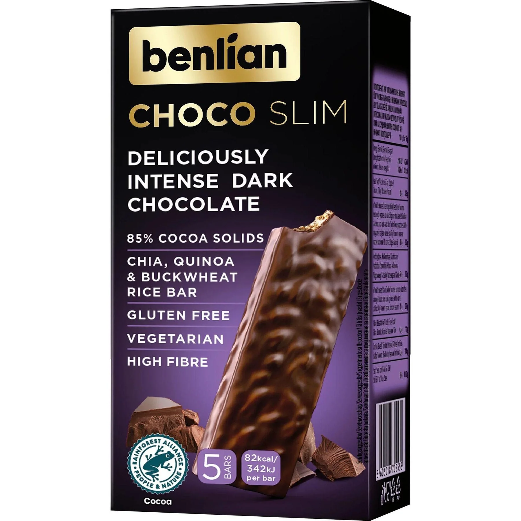 Шоколадово барче Choco Slim 85 % какао 0,080 Benlian